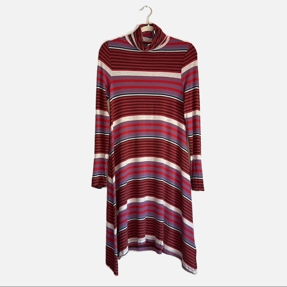 Anthropologie | Maeve Turtleneck Stripe Swing Dress Size Small - Picture 3 of 9